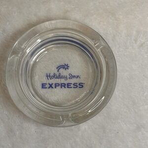 Vintage Holiday INN Express Glass Ashtray Motel Hotel